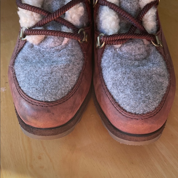 SOREL Sneakchic Alpine Nubuck Suede Faux Shearling Lace up Ankle Boots Size 7.5 - Picture 4 of 13